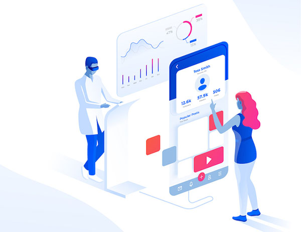 Illustration d'uberisation : application e-sant&eacute; mettant en relation client et professionnel